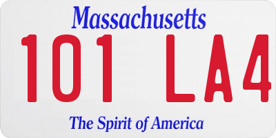 MA license plate 101LA4