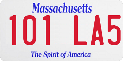 MA license plate 101LA5