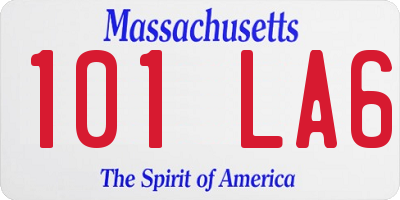 MA license plate 101LA6