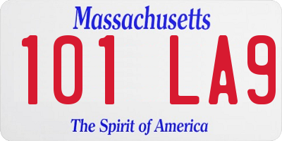 MA license plate 101LA9