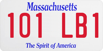 MA license plate 101LB1