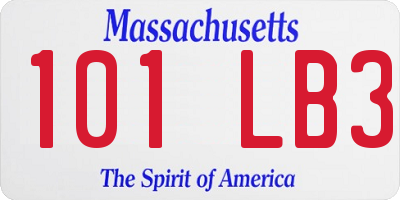 MA license plate 101LB3