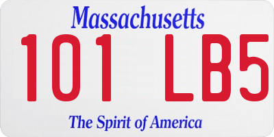 MA license plate 101LB5