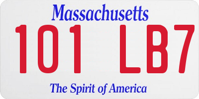 MA license plate 101LB7