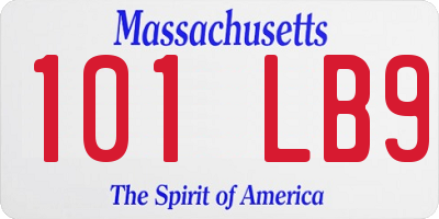 MA license plate 101LB9