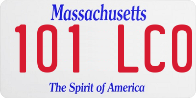 MA license plate 101LC0