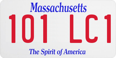 MA license plate 101LC1