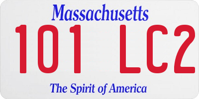 MA license plate 101LC2