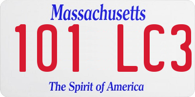 MA license plate 101LC3