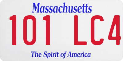 MA license plate 101LC4