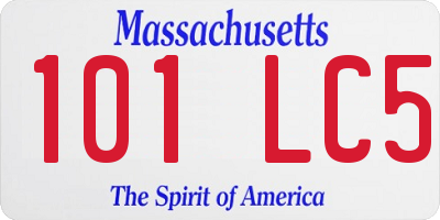 MA license plate 101LC5