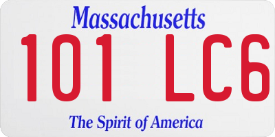 MA license plate 101LC6