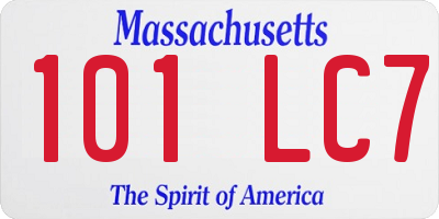 MA license plate 101LC7