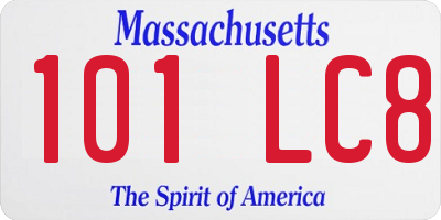 MA license plate 101LC8