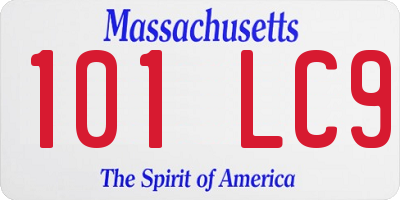 MA license plate 101LC9