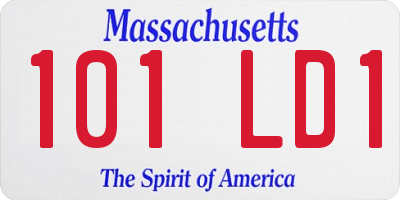 MA license plate 101LD1