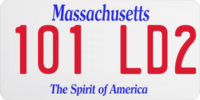 MA license plate 101LD2