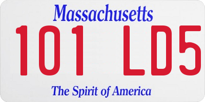 MA license plate 101LD5