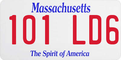 MA license plate 101LD6