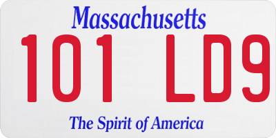 MA license plate 101LD9