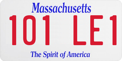 MA license plate 101LE1