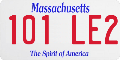 MA license plate 101LE2