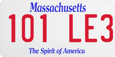 MA license plate 101LE3