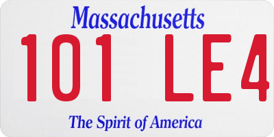 MA license plate 101LE4