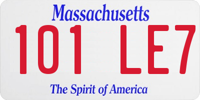 MA license plate 101LE7