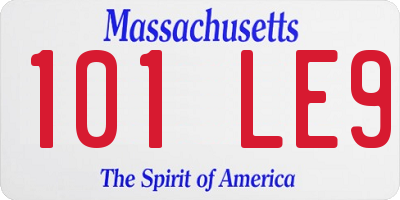 MA license plate 101LE9