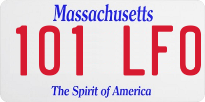 MA license plate 101LF0