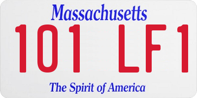 MA license plate 101LF1