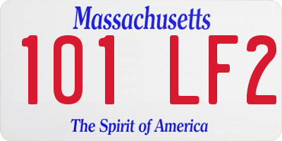 MA license plate 101LF2