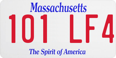 MA license plate 101LF4