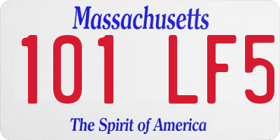 MA license plate 101LF5