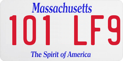 MA license plate 101LF9