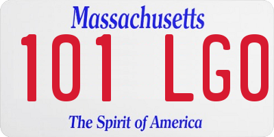 MA license plate 101LG0