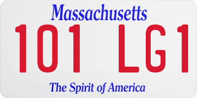 MA license plate 101LG1