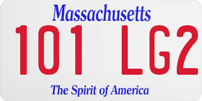 MA license plate 101LG2