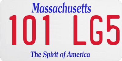 MA license plate 101LG5