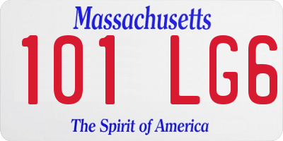 MA license plate 101LG6