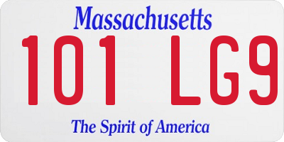 MA license plate 101LG9