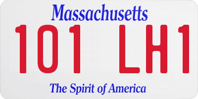 MA license plate 101LH1