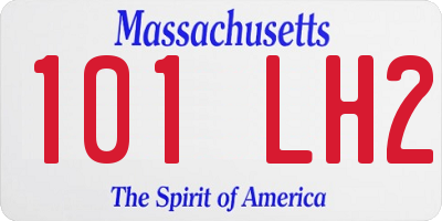 MA license plate 101LH2