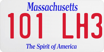 MA license plate 101LH3