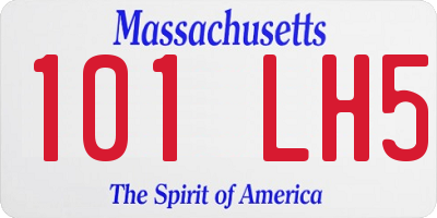 MA license plate 101LH5