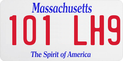 MA license plate 101LH9