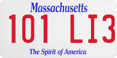 MA license plate 101LI3