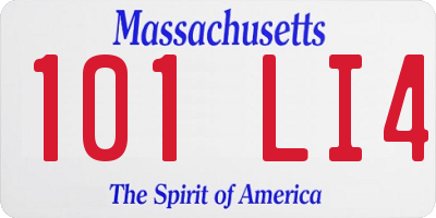 MA license plate 101LI4