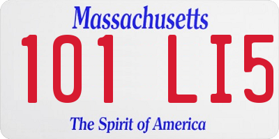 MA license plate 101LI5